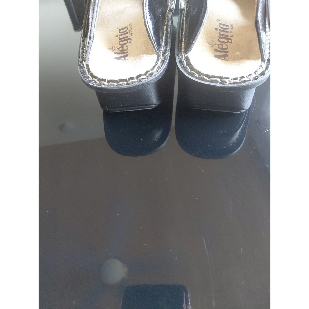 Alegria Leopard Calf Hair Patent Leather Mary Jane Clog Mules Size 37 (US 7-7.5)